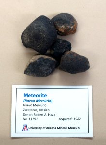 Nuevo Mercurio meteorite, Mexico - University of Arizona Mineral Museum - University of Arizona - Tucson, AZ - DSC08464