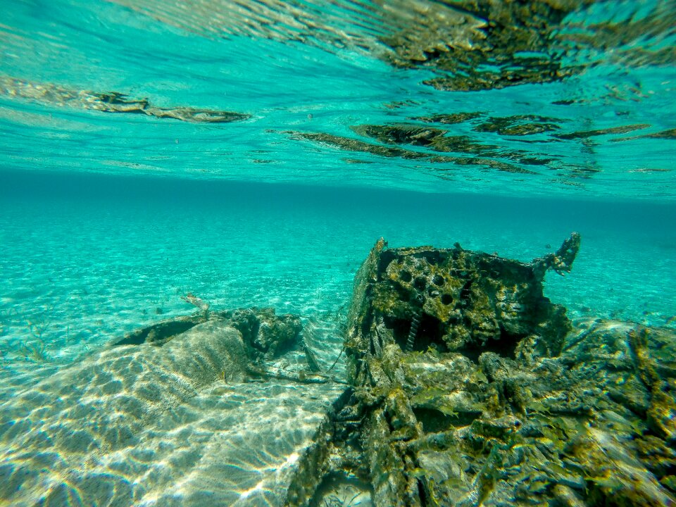 Airplane wreck undersea