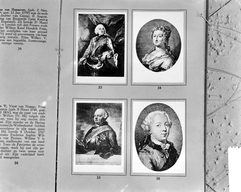 Nummer 33 Willem IV , vorst van Nassau, prins van Oranje nummer 34 Anna van Hann, Bestanddeelnr 918-7349