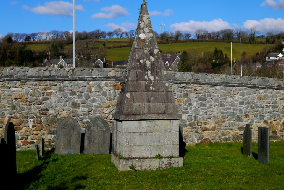 Obelisk to Dafydd Ionawr In Old Cemetery, Marian Road