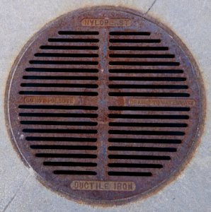 Nyloplast, Do Not Pollute, Drains to Waterways, Ductile Iron - Arlington, MA - DSC06154