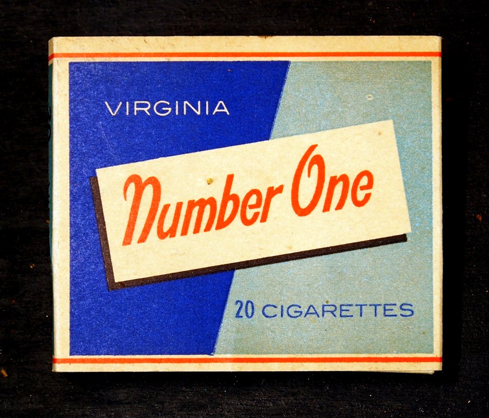 Number One 20 virginia cigarettes frontside, J Van Nelle NV Rotterdam