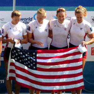 O'BRIEN, Kristine LATZ, Grace MARTELLI, Adrienne et LUCZAK, Grace 2015 - World Championships - 45 (cropped)
