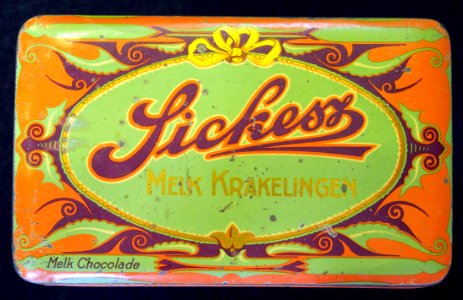 NV Cacao en chocolade fabriek Gebroeders Sickesz, Melk krakelingen blik foto1