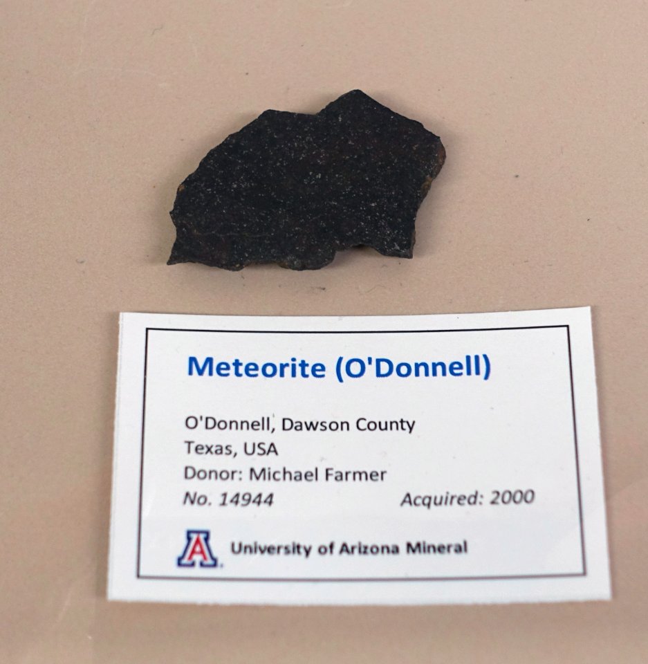O'Donnell meteorite, Texas - University of Arizona Mineral Museum - University of Arizona - Tucson, AZ - DSC08463
