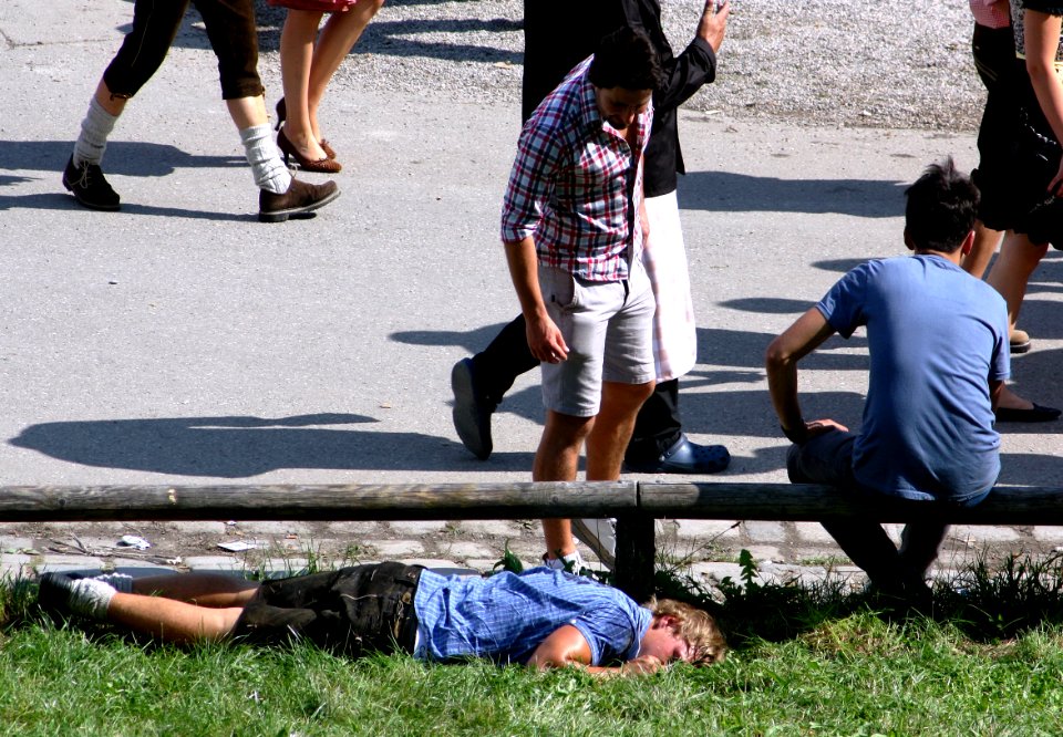 Oktoberfest 2011 drunk male sleep