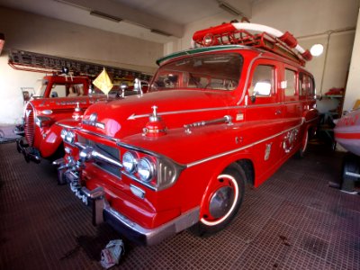 Old Bedford fire engine of the fire department of Bombeiros Santa Comba Dao, Portugal pic photo