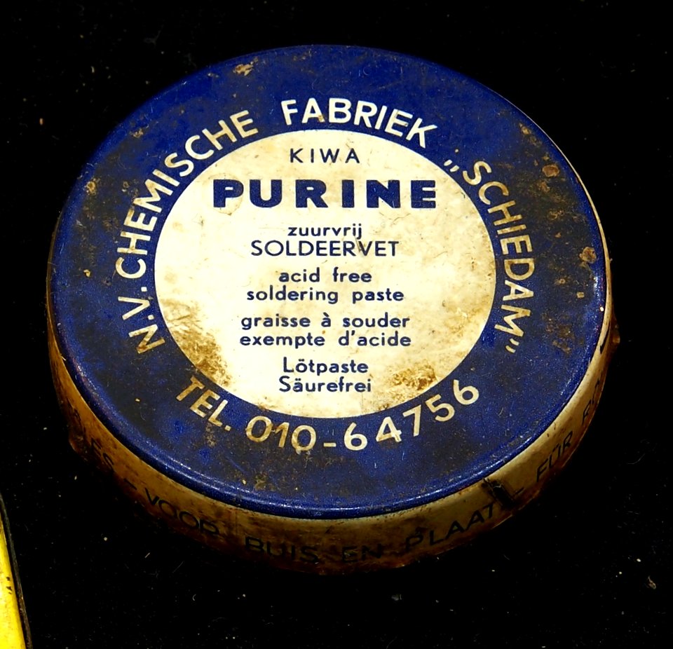 NV Chemische fabriek, KIWA, Purine, zuurvrij soldeer vet pic1
