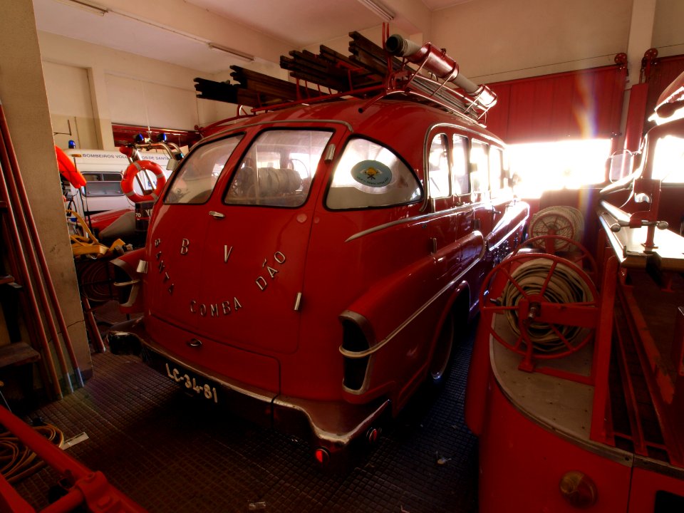 Old Bedford fire engine of the fire department of Bombeiros Santa Comba Dao, Portugal pic2