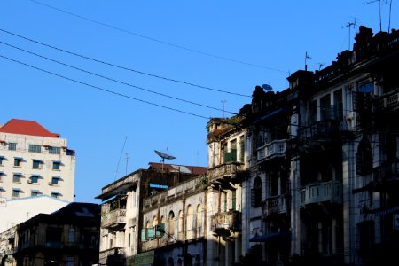 Old Apartment Building in Yangon photo