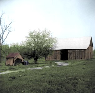 Old barn, southern Maryland, 1999-04, Yashica A, 01, colorized
