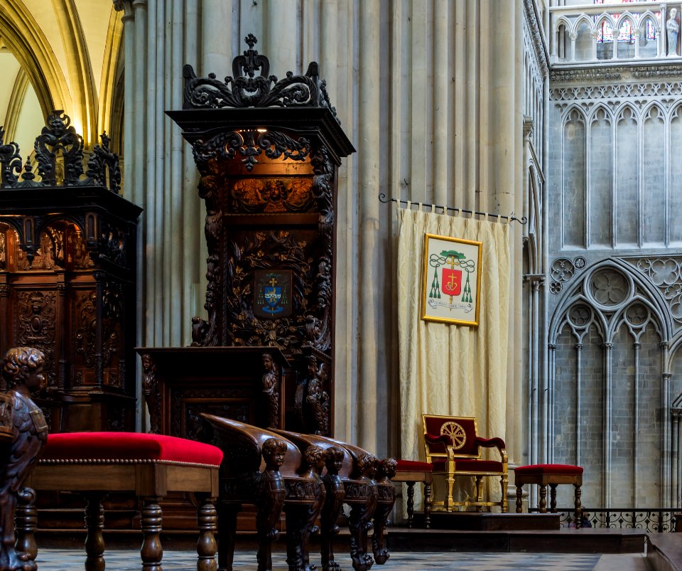 Old an new cathedras cathedral Bayeux