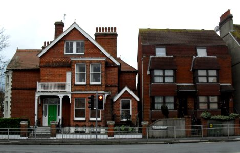 Old and New Houses at Blatchington Road–Sackville Road Junction, Hove (February 2011)