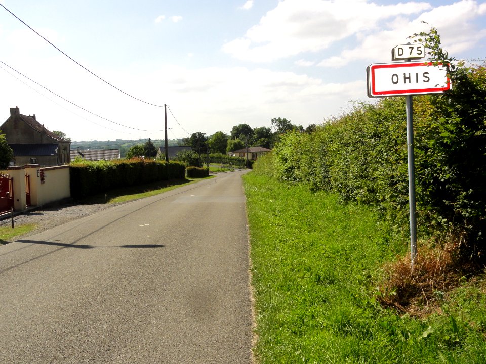 Ohis (Aisne) city limit sign