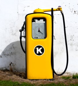 Old gas pump on a farm in Immestad - cropped