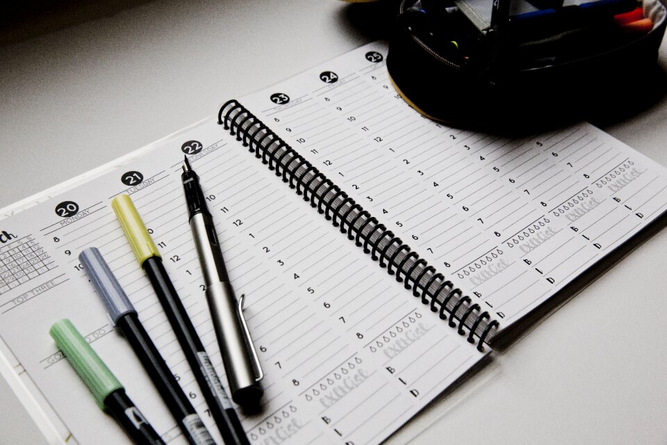 Tombow weekly spread