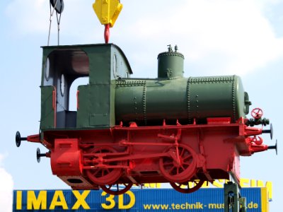 Old lock hanging on crane at Sinsheim p2