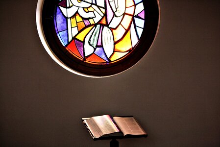 Prayer contemplative stained glass photo