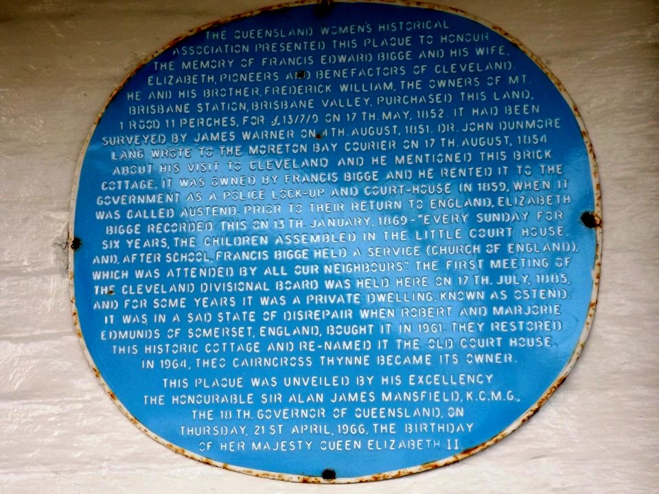 Old Cleveland Court House plaque