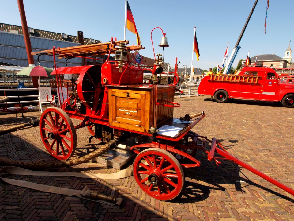 Old Fire equipement of Fire Dept. Schagen in 1912, The Netherlands