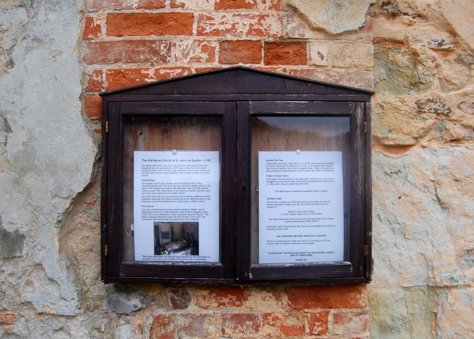 Old Church of St John, Greatham (NHLE Code 1094474) (July 2019) (Information Board)