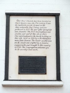 Old First Church plaque - Springfield, MA - DSC03289