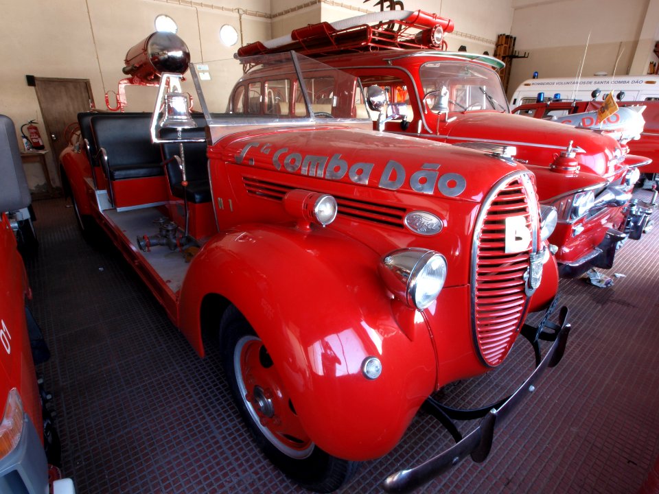 Old Ford fire engine of the fire department of Bombeiros Santa Comba Dao, Portugal pic2