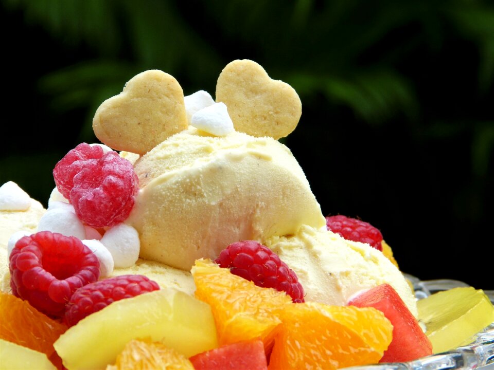 Fruits fruit vanilla ice cream