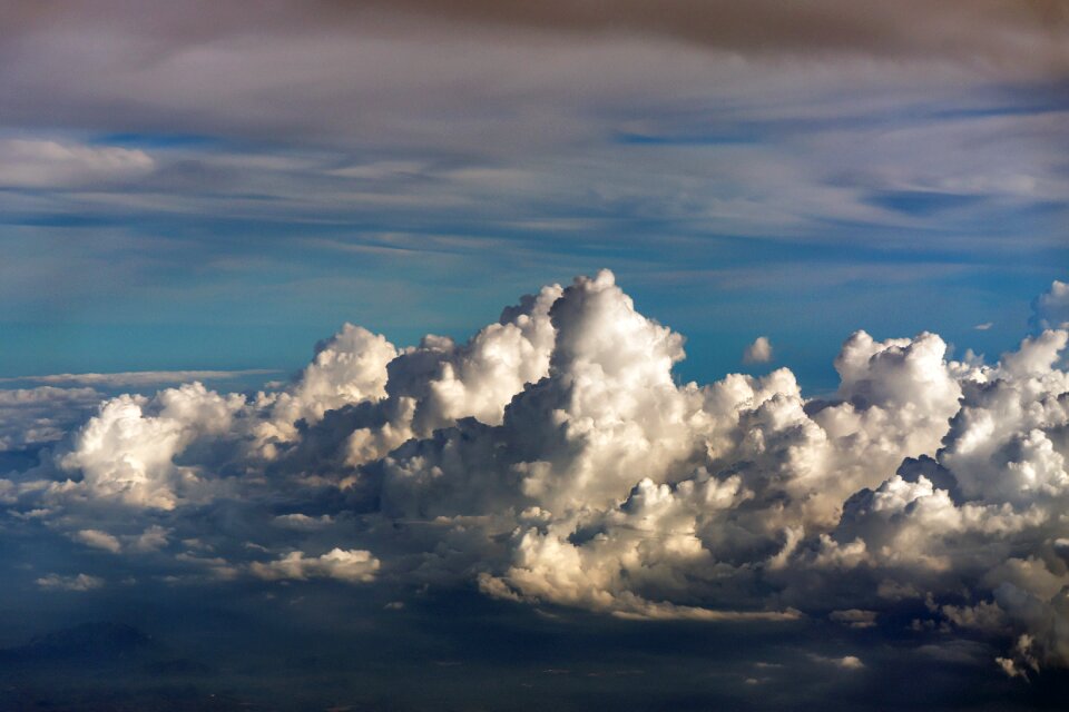 Blue blue sky clouds nature
