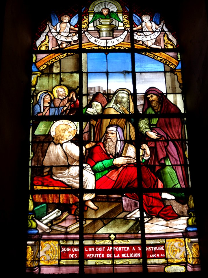 Ohain (Nord, Fr) église, vitrail C, (1888)