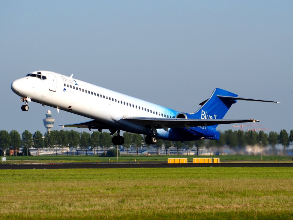 OH-BLJ Blue1 Boeing 717-23S - cn 55065, takeoff from Schiphol (AMS - EHAM), The Netherlands, 16may2014, pic-3
