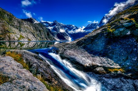 Scenic mountains snow photo