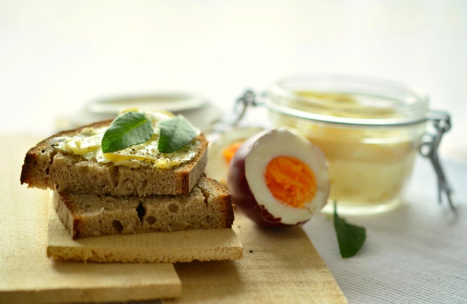 Farmer's bread egg bread and butter photo