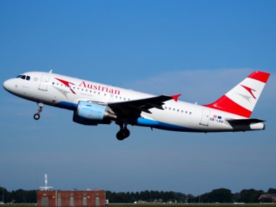 OE-LDD Austrian Airlines Airbus A319-112 takeoff from Schiphol (AMS - EHAM), The Netherlands, 11june2014, pic-3