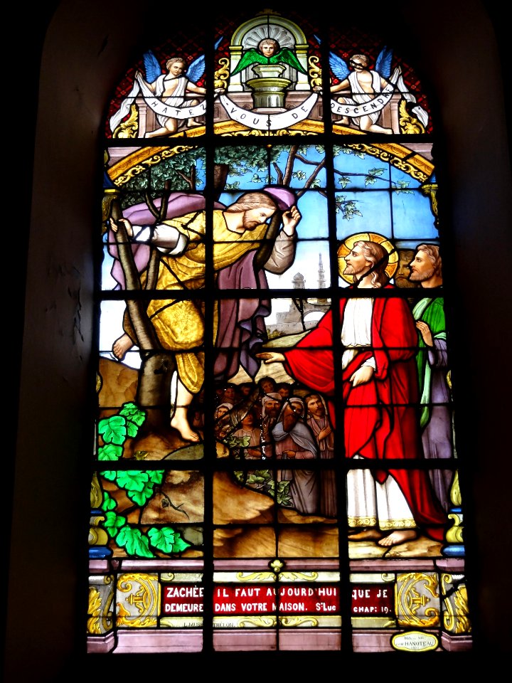 Ohain (Nord, Fr) église, vitrail A, (1888)