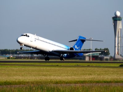 OH-BLJ Blue1 Boeing 717-23S - cn 55065, takeoff from Schiphol (AMS - EHAM), The Netherlands, 16may2014, pic-2