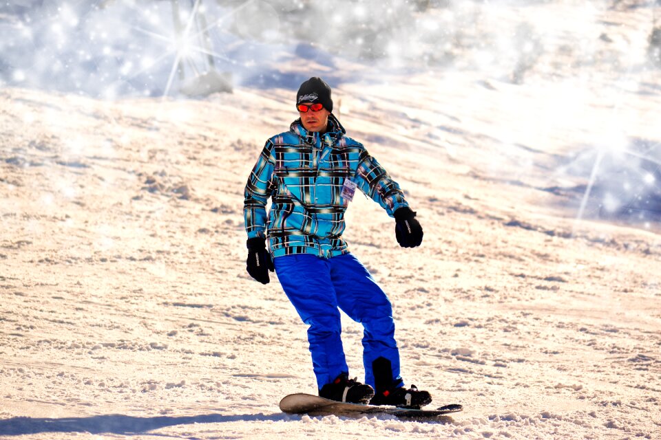 Extreme sports snowboard mountain