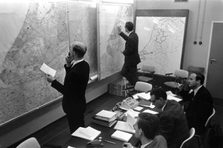 Oefening West 1968 , oefeningen civiele verdediging. Overzicht van de plotkam, Bestanddeelnr 921-3361