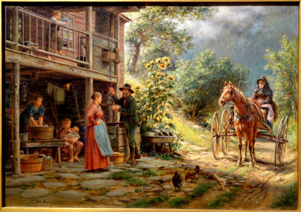 Off the Main Road by Edward Lamson Henry, 1897, oil on canvas - New Britain Museum of American Art - DSC09404