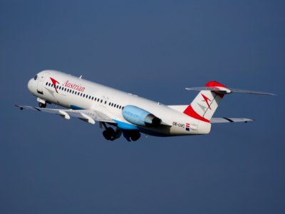 OE-LVC Austrian Airlines Fokker F100 - cn 11446, takeoff from Schiphol (AMS - EHAM), The Netherlands, 17may2014, pic-5