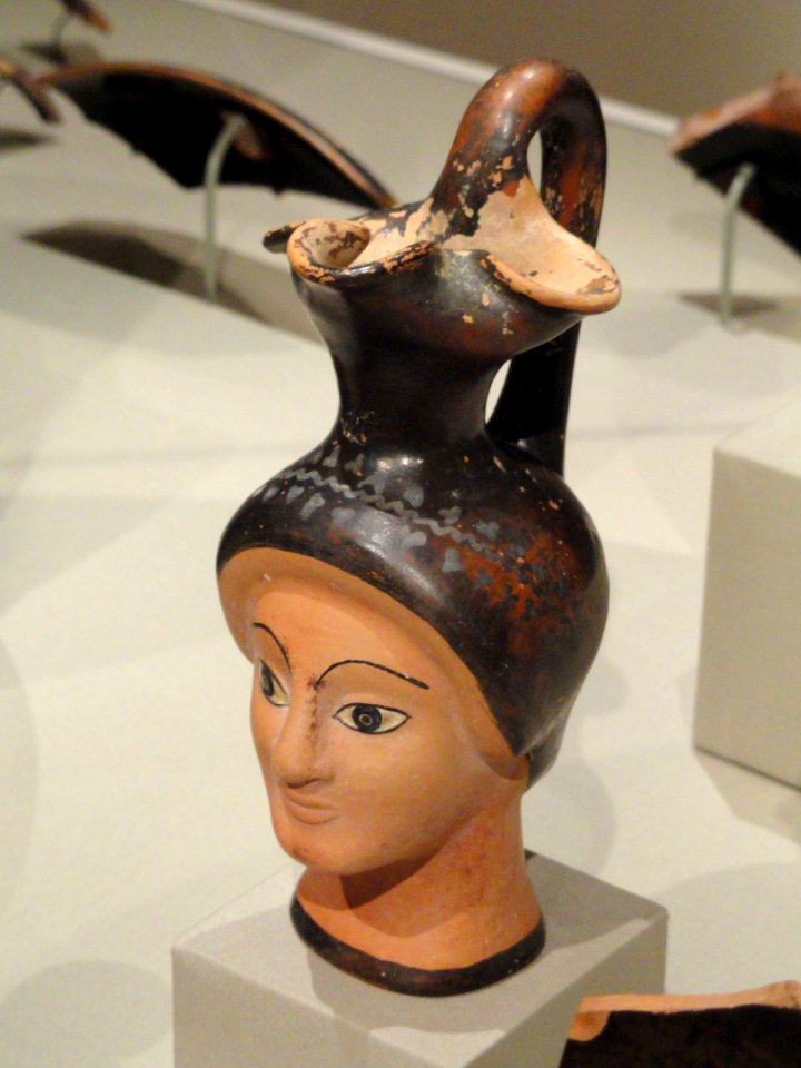 Oinochoe in the Form of a Woman's Head, 475-450 BC, Greek, Attic, attributed to Class N, ceramic - Cleveland Museum of Art - DSC08192