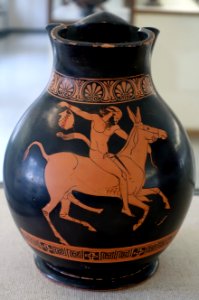 Oinochoe (choenkanne) with satyr on horse, Athens, 450-440 BC, H 5387 - Martin von Wagner Museum - Würzburg, Germany - DSC05805