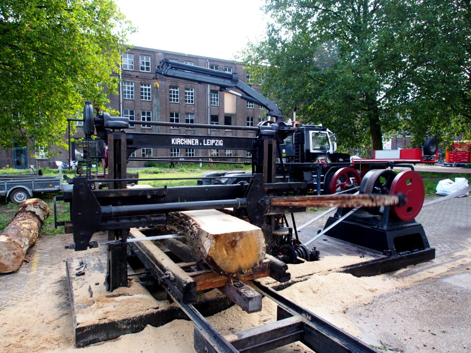 Oisterwijkste Stoomdagen 2015, Kirchner, Leipzig steam driven sawing machine, foto 1