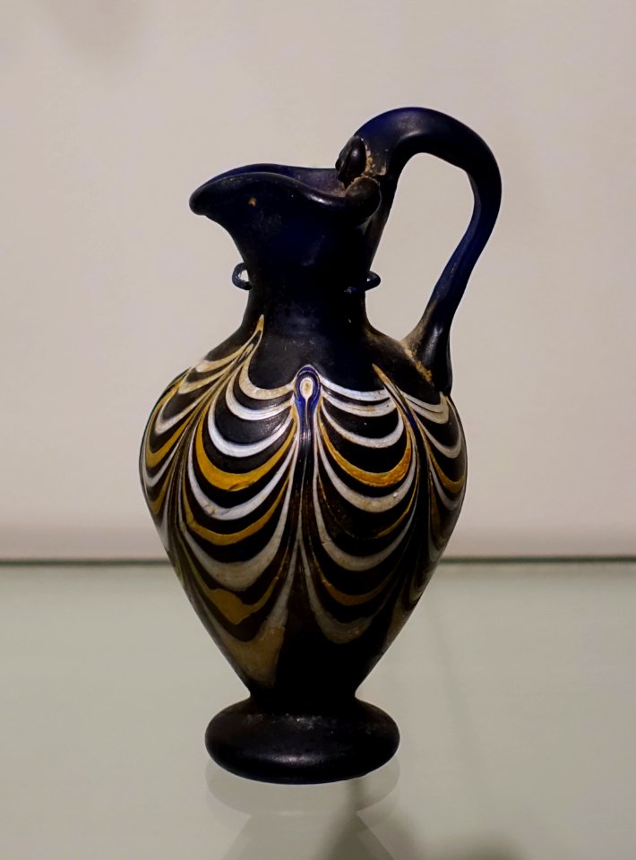 Oinochoe, Phoenicia, 599-300 BC, sandcore glass - Portland Art Museum - Portland, Oregon - DSC08986
