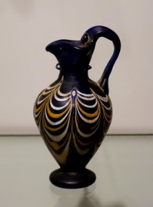 Oinochoe, Phoenicia, 599-300 BC, sandcore glass - Portland Art Museum - Portland, Oregon - DSC08986