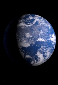 Space background blue planet photo