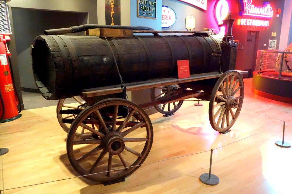 Oil Wagon Used in the Turner Valley Oilfields, date unknown, view 1 - Glenbow Museum - DSC01099