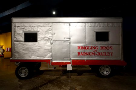 Office wagon no. 124, Ringling Bros. and Barnum & Bailey Circus, Springfield Wagon & Trailer Co., 1935, steel and wood - Circus Museum - John and Mable Ringling Museum of Art - Sarasota, FL - DSC00397