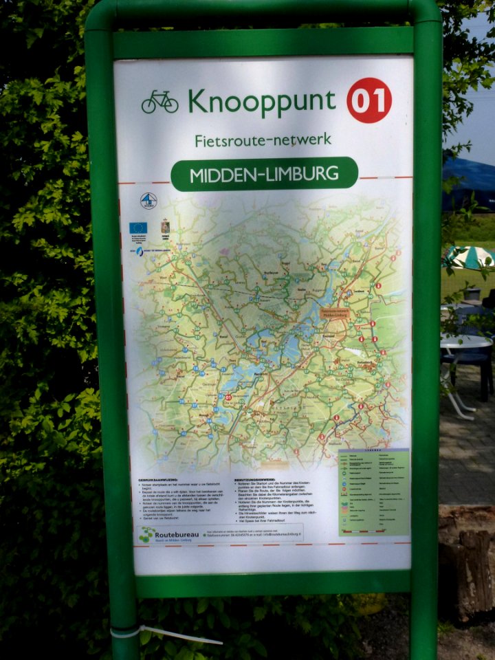 Ohé en Laak (Maasgouw) knooppunt 01 fietsroute-netwerk Midden-Limburg