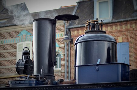Steam locomotive track steam train